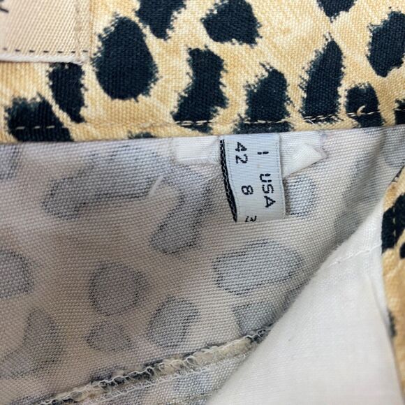 See By Chloe Cheetah Animal Print Denim Skirt Size 8 Below Knee A-Line Zip Front - Picture 11 of 14